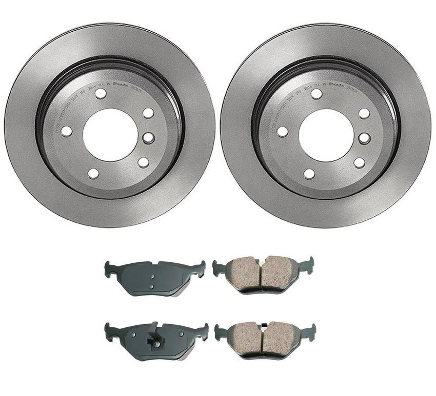 BMW Disc Brake Pad and Rotor Kit - Rear (294mm) (Ceramic) (EURO) 34216864044 - Akebono Euro Ultra-Premium 4119892KIT